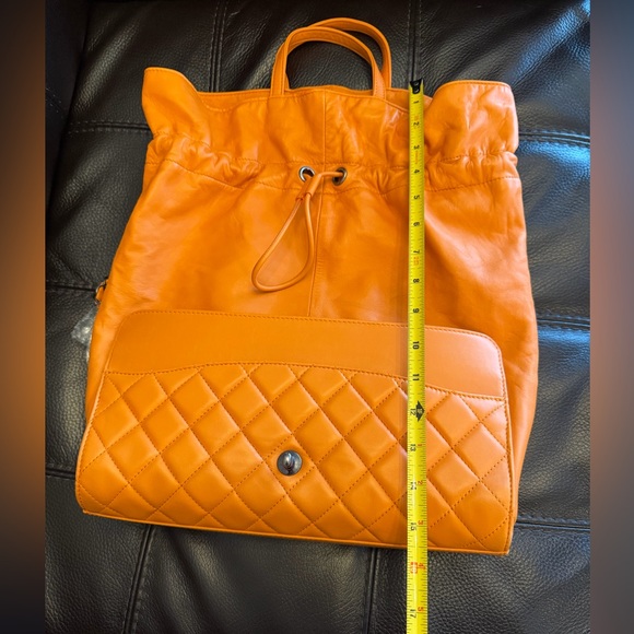 Orange Quilted Convertible Shoulder Bag - Picture 13 of 15